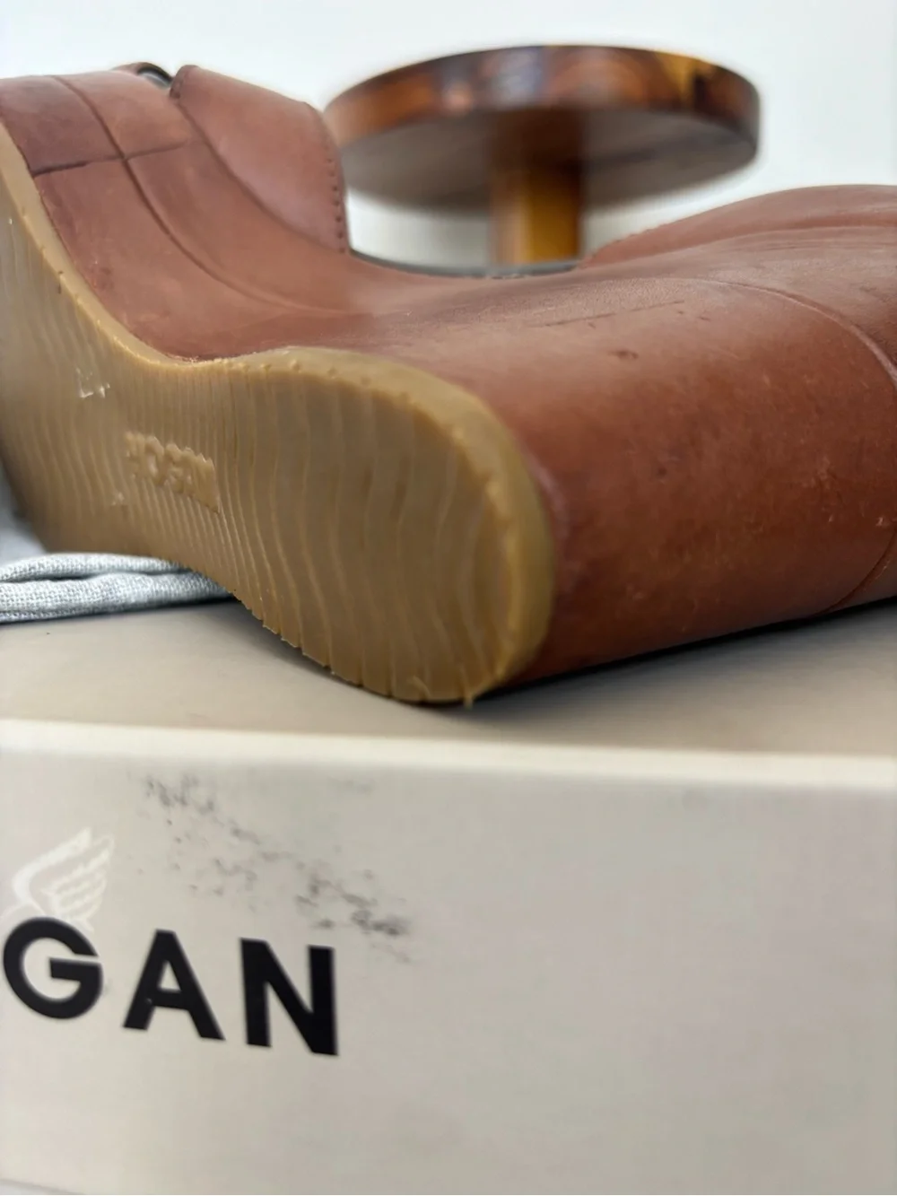 Hogan Brown Leather Wedge Sandals with Ankle Strap, sz 39 Made in Italy
